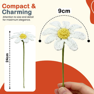 Happy Threads Crochet Daisy Décor white | The Mom Store - Single stem flowers