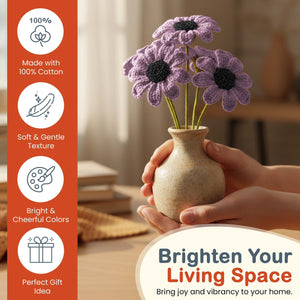 Happy Threads Crochet Daisy Flower light purple| The Mom Store - Single stem flowers