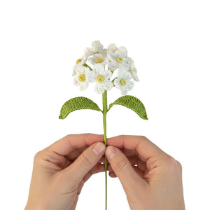 Happy Threads Crochet Forget Me Not Flower white | The Mom Store - Single stem flowers