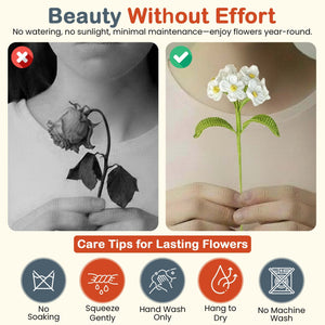 Happy Threads Crochet Forget Me Not Flower white | The Mom Store - Single stem flowers