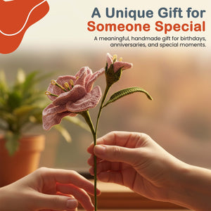 Happy Threads Crochet Hibiscus Flower pink | The Mom Store - Single stem flowers