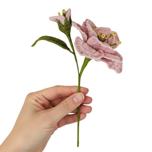 Happy Threads Crochet Hibiscus Flower pink | The Mom Store - Single stem flowers