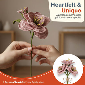Happy Threads Crochet Hibiscus Flower pink | The Mom Store - Single stem flowers