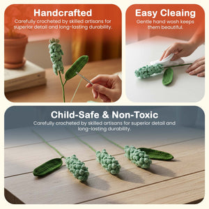 Happy Threads Crochet Hyacinth Flowe sea green | The Mom Store - Single stem flowers