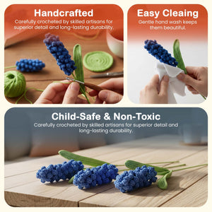 Happy Threads Crochet Hyacinth Flower blue | The Mom Store - Single stem flowers