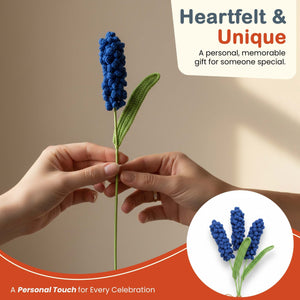 Happy Threads Crochet Hyacinth Flower blue | The Mom Store - Single stem flowers