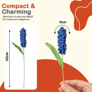 Happy Threads Crochet Hyacinth Flower blue | The Mom Store - Single stem flowers