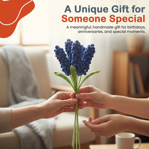 Happy Threads Crochet Hyacinth Flower blue | The Mom Store - Single stem flowers