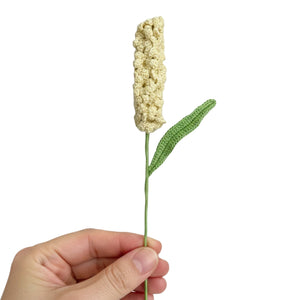 Happy Threads Crochet Hyacinth Flower cream| The Mom Store - Single stem flowers