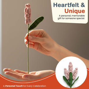 Happy Threads Crochet Hyacinth Flower pink| The Mom Store - Single stem flowers