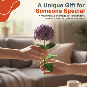 Happy Threads Crochet Hydrangea Flower dark purple | The Mom Store - Single stem flowers