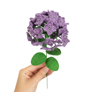 Happy Threads Crochet Hydrangea Flower dark purple | The Mom Store - Single stem flowers