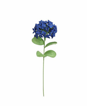 Happy Threads Crochet Hydrangea Flowere dark blue | The Mom Store - Single stem flowers