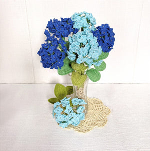 Happy Threads Crochet Hydrangea Flowere dark blue | The Mom Store - Single stem flowers