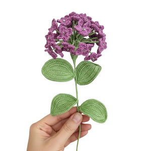 Happy Threads Crochet Hydrangea Floweret grape purple| The Mom Store - Single stem flowers