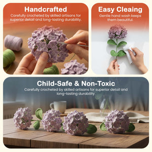 Happy Threads Crochet Hydrangea Floweret light purple | The Mom Store - Single stem flowers