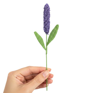 Happy Threads Crochet Lavender Flower dark purple| The Mom Store - Single stem flowers