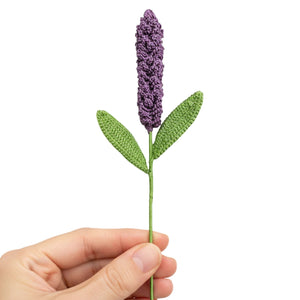 Happy Threads Crochet Lavender Flower violet| The Mom Store - Single stem flowers
