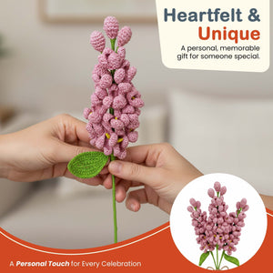 Happy Threads Crochet Lilac Flowers pink - purple| The Mom Store - Single stem flowers