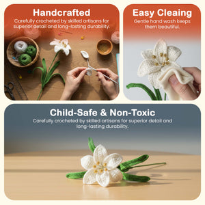 Happy Threads Crochet Lily Flower cream | The Mom Store - Single stem flowers