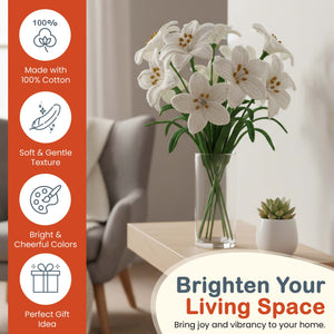 Happy Threads Crochet Lily Flower cream | The Mom Store - Single stem flowers