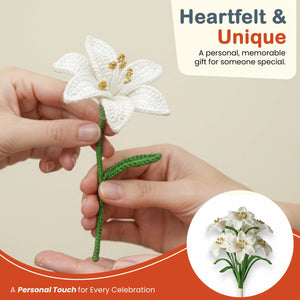 Happy Threads Crochet Lily Flower cream | The Mom Store - Single stem flowers