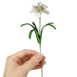 Happy Threads Crochet Lily Flower cream | The Mom Store - Single stem flowers