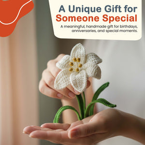 Happy Threads Crochet Lily Flower cream | The Mom Store - Single stem flowers