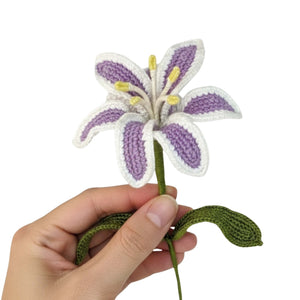 Happy Threads Crochet Lily Flowers dark pink | The Mom Store - Single stem flowers