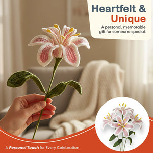 Happy Threads Crochet Lily Flowers light pink | The Mom Store - Single stem flowers