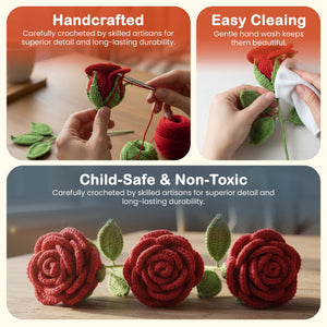 Happy Threads Crochet Rose Flower light pink| The Mom Store - Single stem flowers