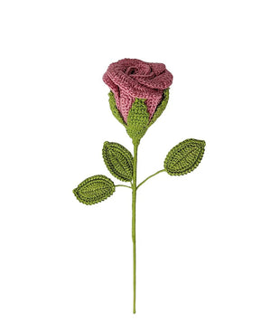 Happy Threads Crochet Rose Flower red| The Mom Store - Single stem flowers