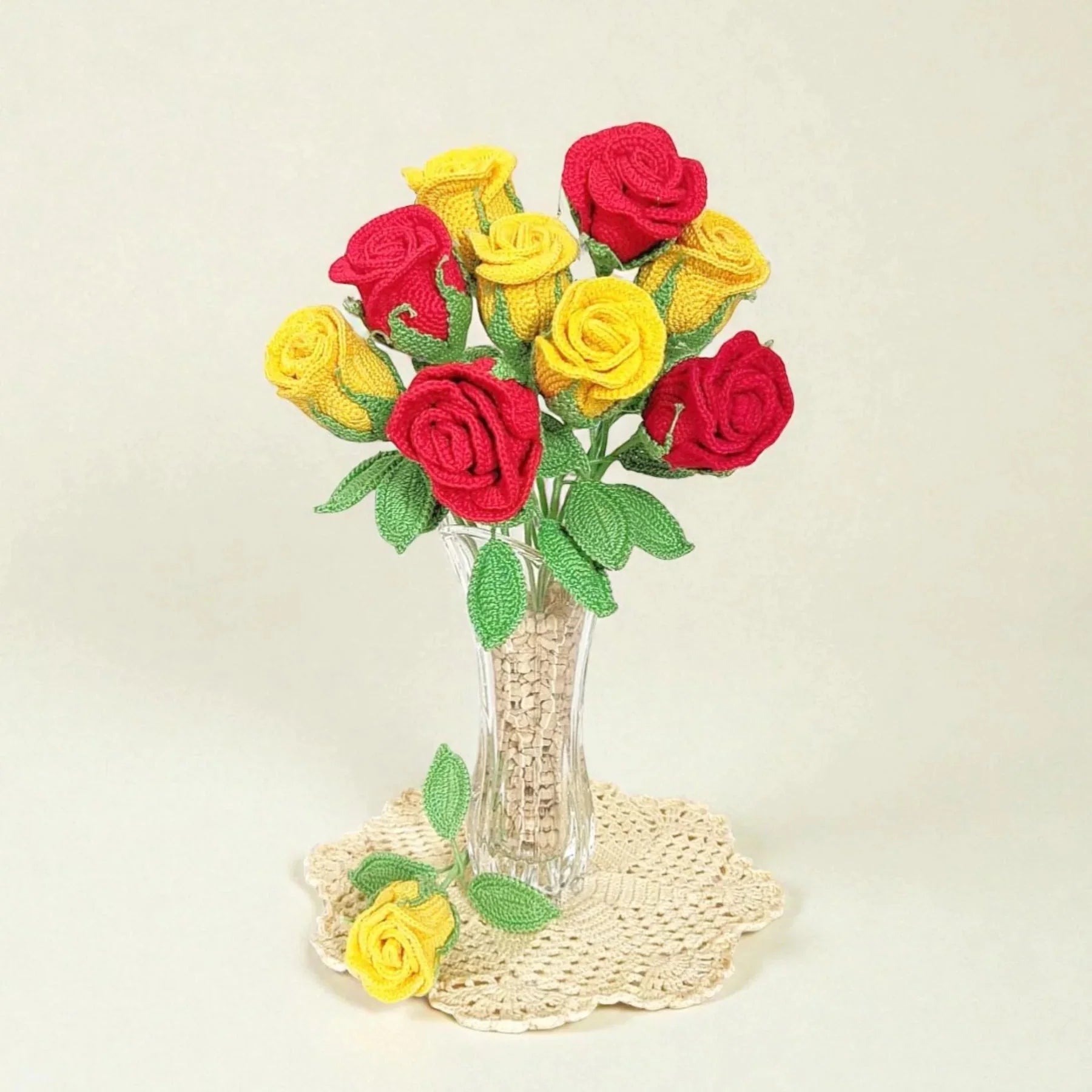 Happy Threads Crochet Rose Flower white| The Mom Store - Single stem ...