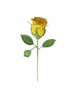 Happy Threads Crochet Rose Flower white| The Mom Store - Single stem flowers