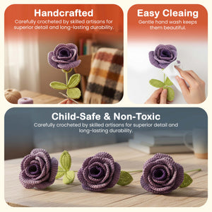 Happy Threads Crochet Shaded Rose pink| The Mom Store - Single stem flowers
