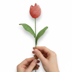 Happy Threads Crochet Tulip Décor baby pink | The Mom Store - Single stem flowers