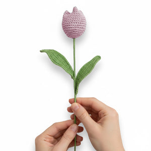 Happy Threads Crochet Tulip Decor purple| The Mom Store - Single stem flowers