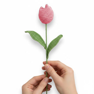 Happy Threads Crochet Tulip Décor red | The Mom Store - Single stem flowers