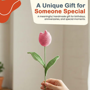 Happy Threads Crochet Tulip Décor red | The Mom Store - Single stem flowers