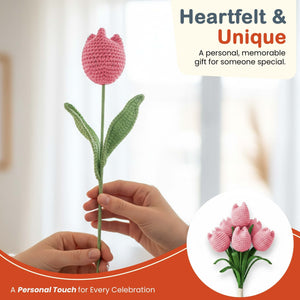 Happy Threads Crochet Tulip Décor red | The Mom Store - Single stem flowers