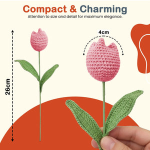 Happy Threads Crochet Tulip Décor red | The Mom Store - Single stem flowers