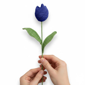 Happy Threads Crochet Tulip Decor white| The Mom Store - Single stem flowers