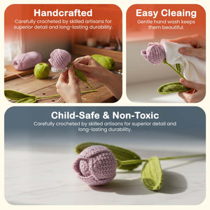 Happy Threads Crochet Tulip Flower light pink | The Mom Store - Single stem flowers