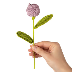 Happy Threads Crochet Tulip Flower purple | The Mom Store - Single stem flowers
