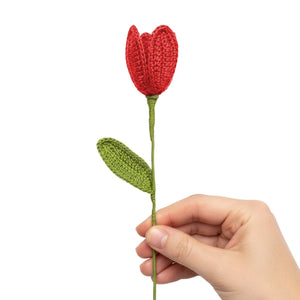 Happy Threads Crochet Tulip Stem Flower pink| The Mom Store - Single stem flowers