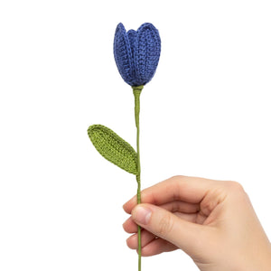Happy Threads Crochet Tulip Stem Flower yellow| The Mom Store - Single stem flowers