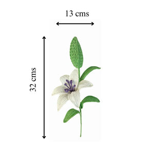 Happy Threads Crochet White Lily Bud white | The Mom Store - Single stem flowers