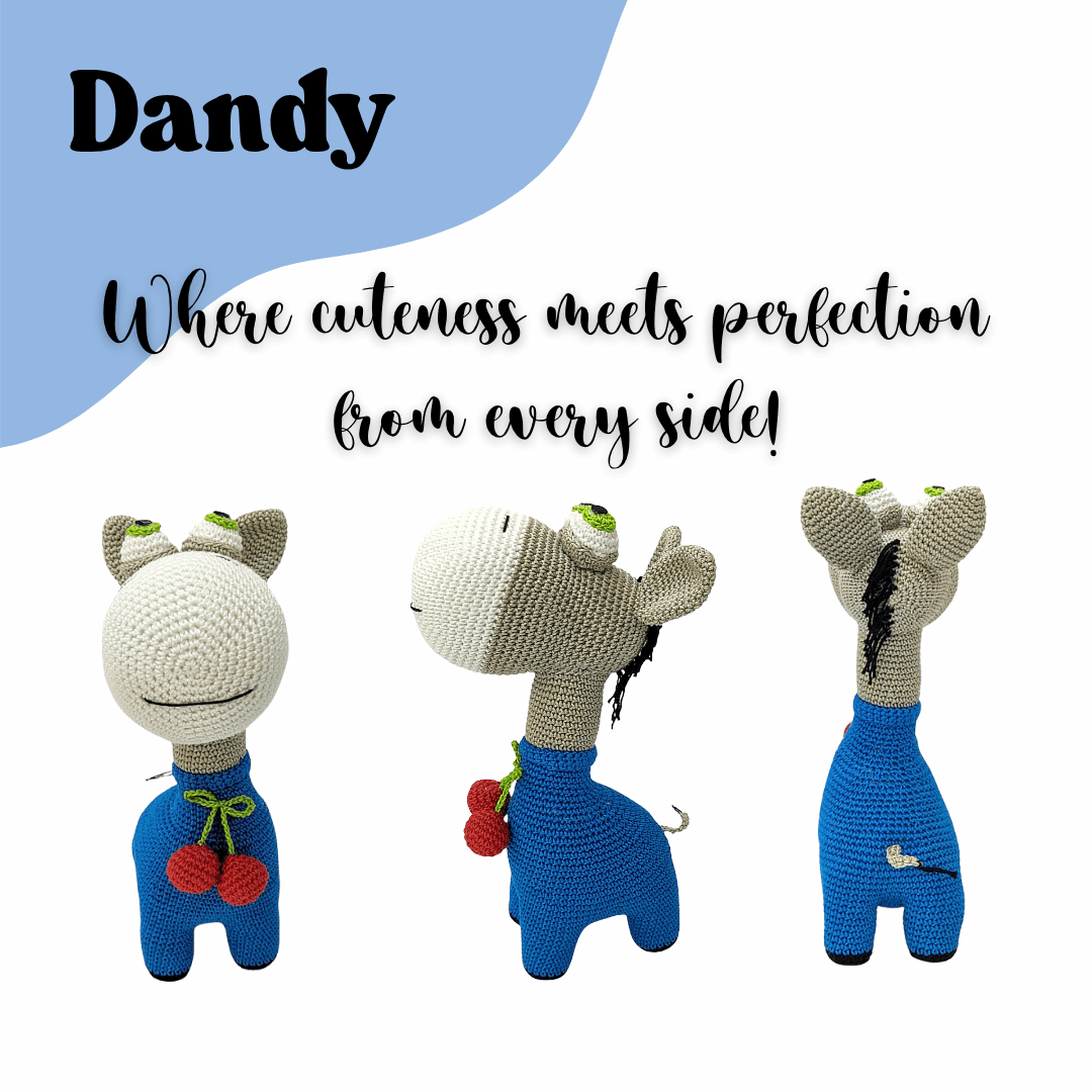Happy Threads | Dandy Deor the Donkey – Handcrafted Crochet - Crochet Toy