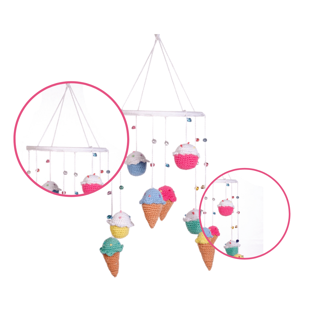 Happy Threads | Dessertland |40 cms | Cute| Cot Mobile| For Babies | Gifting - WCIC0450