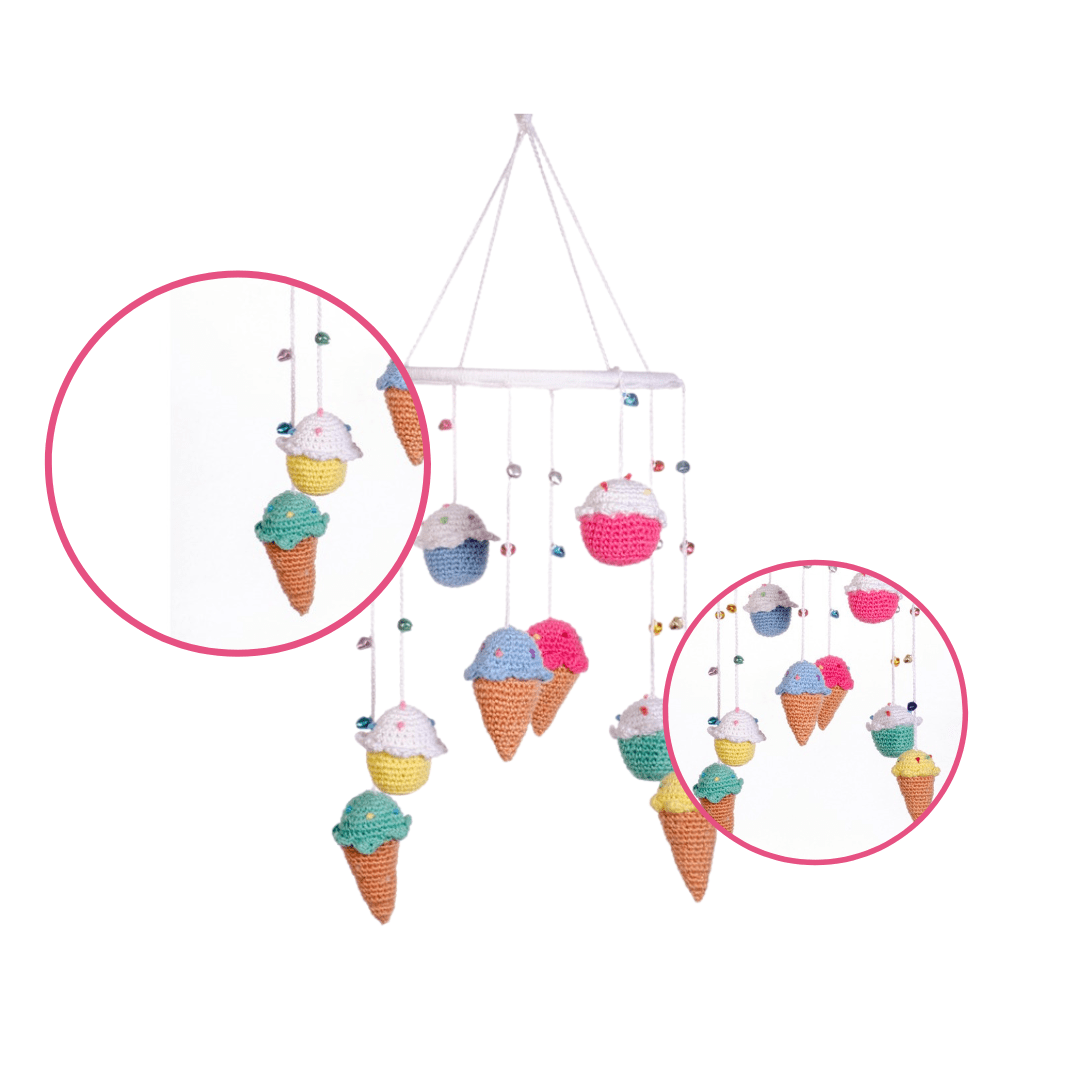 Happy Threads | Dessertland |40 cms | Cute| Cot Mobile| For Babies | Gifting - WCIC0450